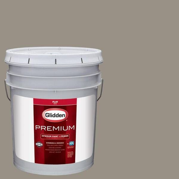 Glidden Premium 5 gal. #HDGWN51D Stone Castle Greige Satin Interior Paint with Primer