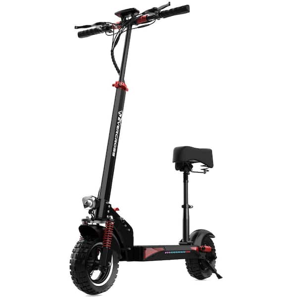 EVERCROSS 10 in. H9 Electric Scooter: Adult Model, 800-Watt Motor, 28MPH, 25 mil Range, Solid Tires, Seat, Dual Braking