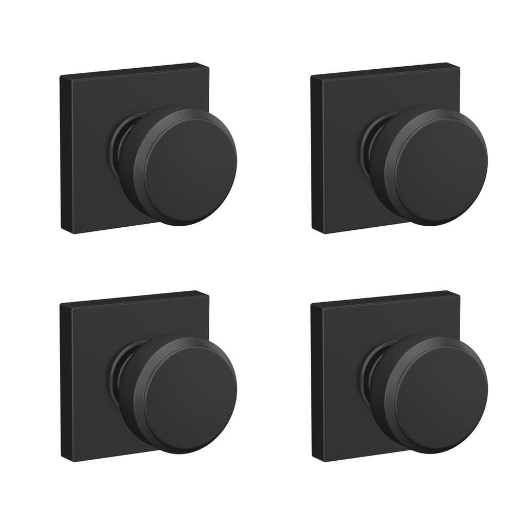 Bowery Matte Black Passage Hall/Closet Doorknob with Collins Trim (4-Pack) price history on PriceWatchPro