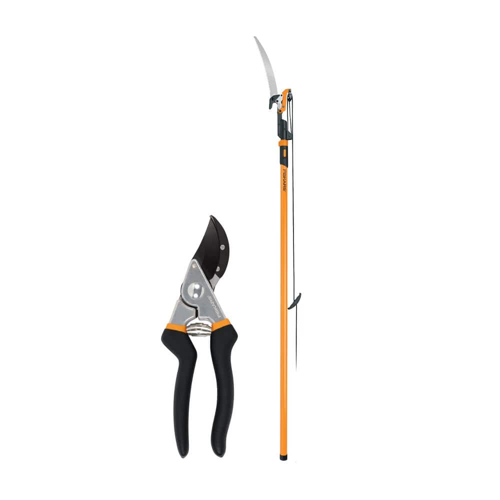 Fiskars 15 in. Steel Blade Tree Pruner and 8.5 in. Pruning Shears (2-Piece) 2009111