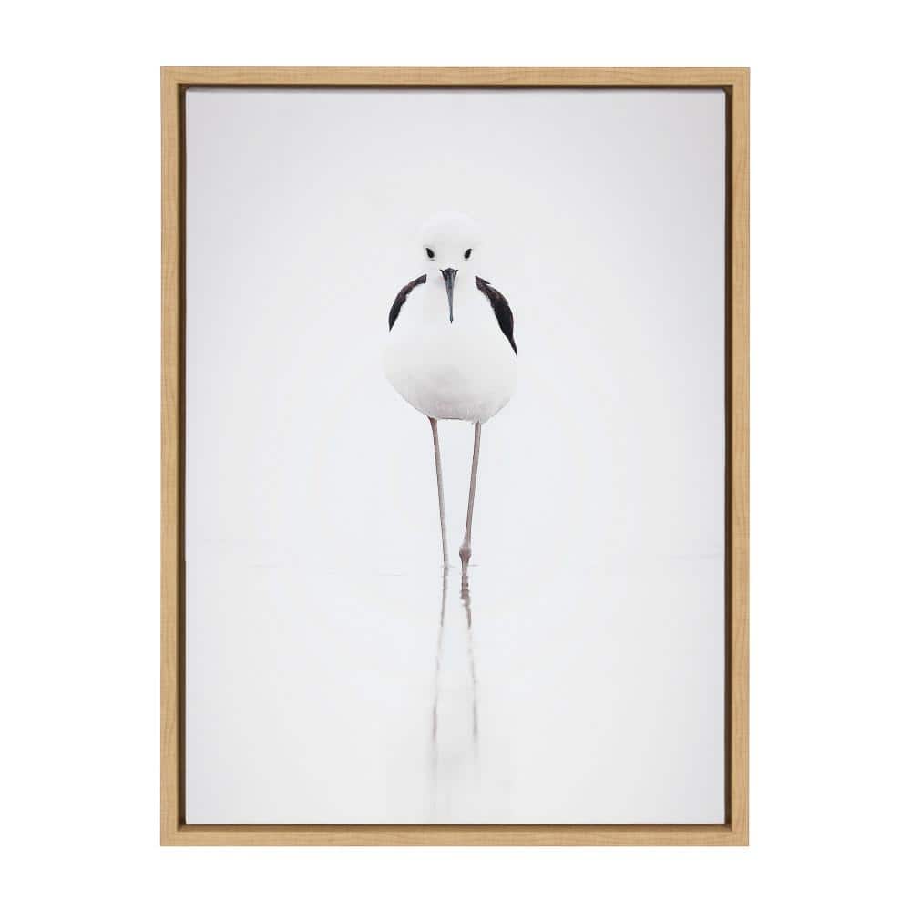 Natural Framed Seagull Canvas Print, 26.69" x 21.63"