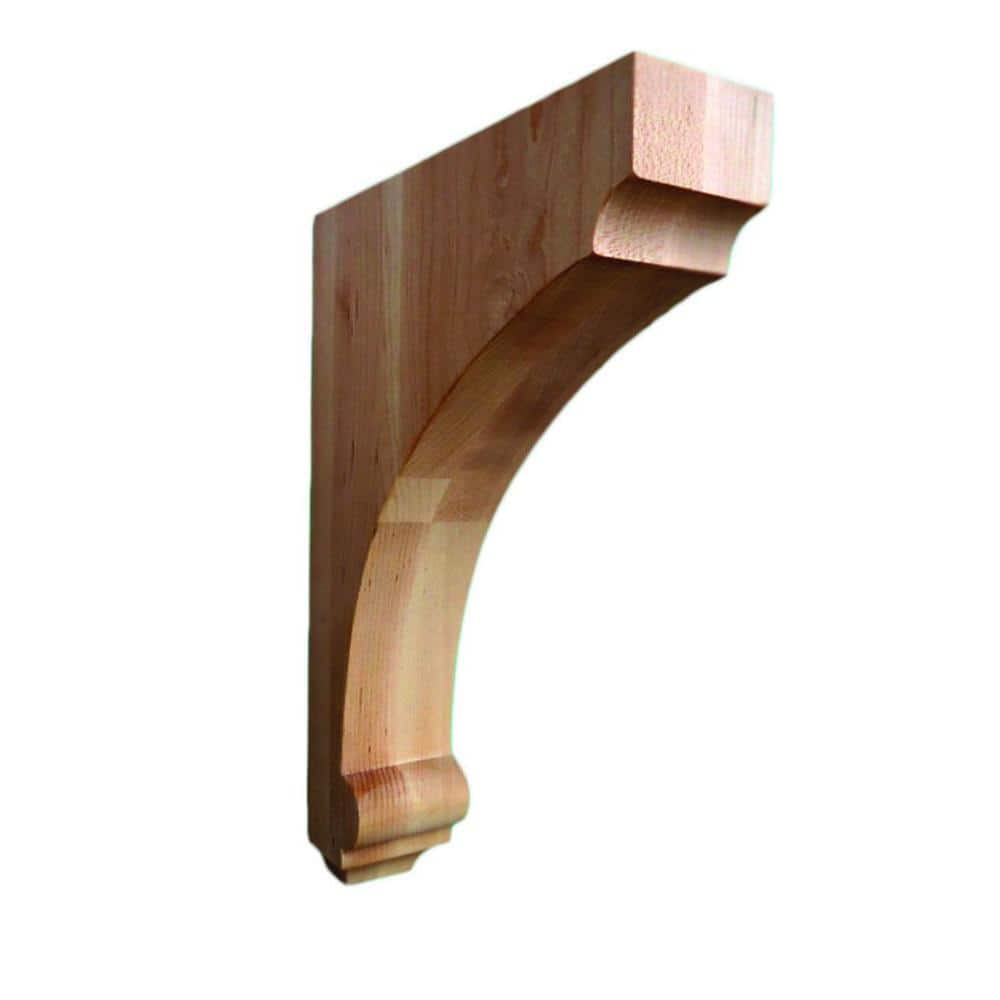 12" Unfinished Hard Maple Traditional Wood Corbel