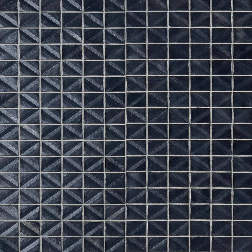 Osiris Polished Blue Diamond Glass Mosaic Wall Tile