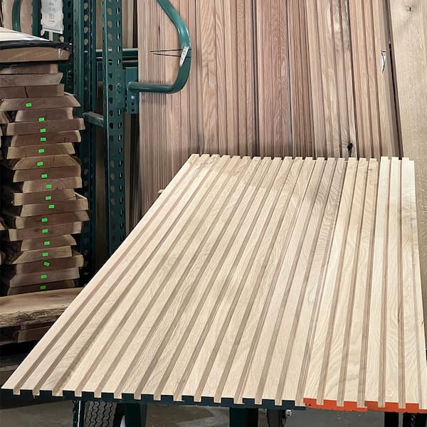 Swaner Hardwood 1 in. x 5 in. x 2 ft. White Oak Shiplap Slat Wall