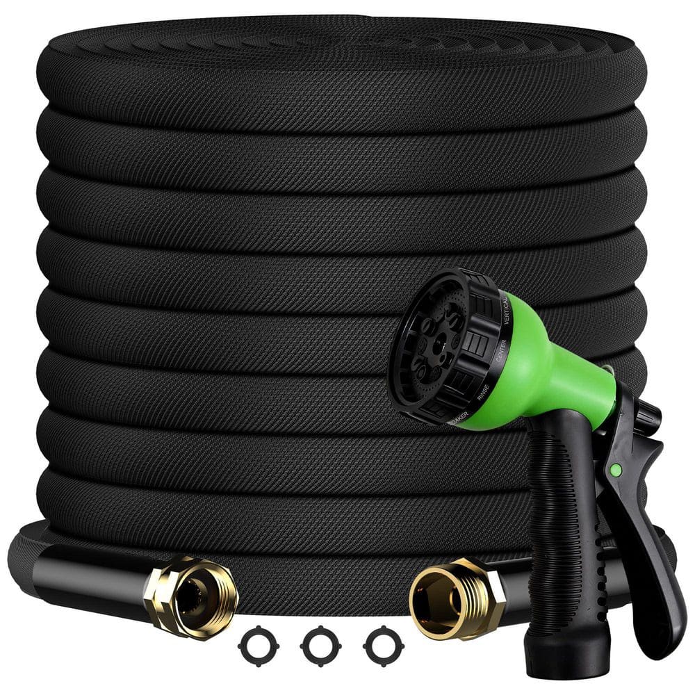 100FT Lightweight Flat Garden Hose Non-Expandable No-Kink with 10-Pattern Nozzle for RV Patio Car Wash price history on PriceWatchPro