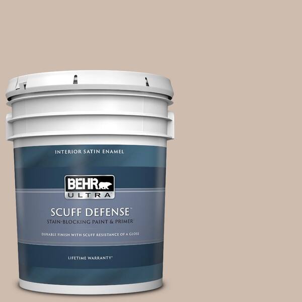 BEHR ULTRA 5 gal. #N190-3 Windrift Beige Extra Durable Satin Enamel Interior Paint & Primer