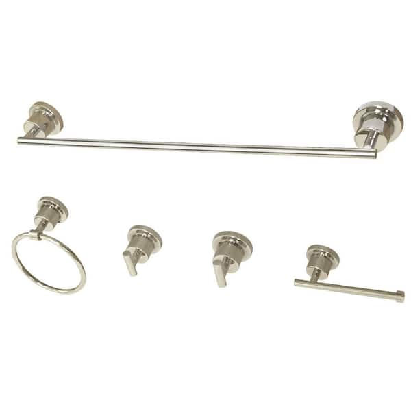 Kingston Brass Modern 5-Piece Bath Hardware Set in Polished Nickel