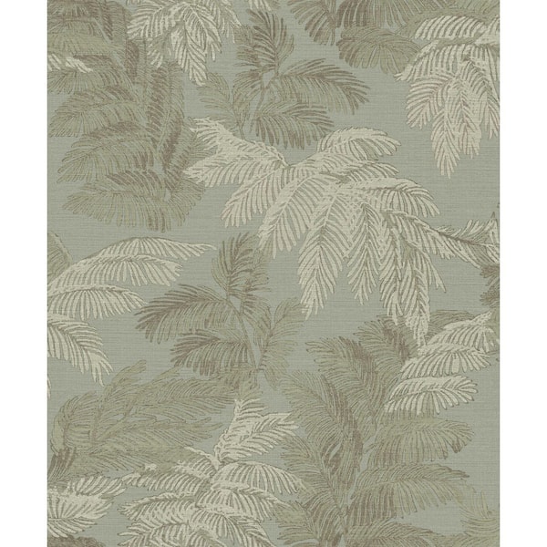 Unbranded Italian Style Green Palm Leaf Design Matte Finish Vinyl on Non-Woven Non-Pasted Wallpaper Sample