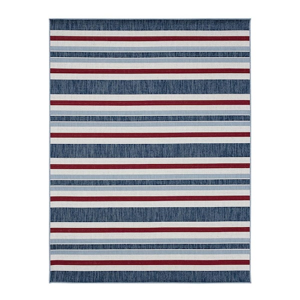 Poolside Stripes 5 ft. x 7 ft. Indoor/Outdoor Area Rug