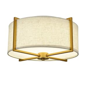 16.54 in. 0-Light Gold Flush Mount with No Glass Shade and No Light Bulb Type Included (1-Pack)