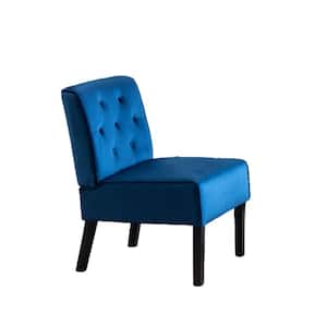 Adams Dark Blue Velvet Accent Chair (Set of 2)