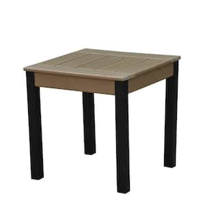 Classic TX Standard HDPE Black+Brown Outdoor Adirondack Side Table