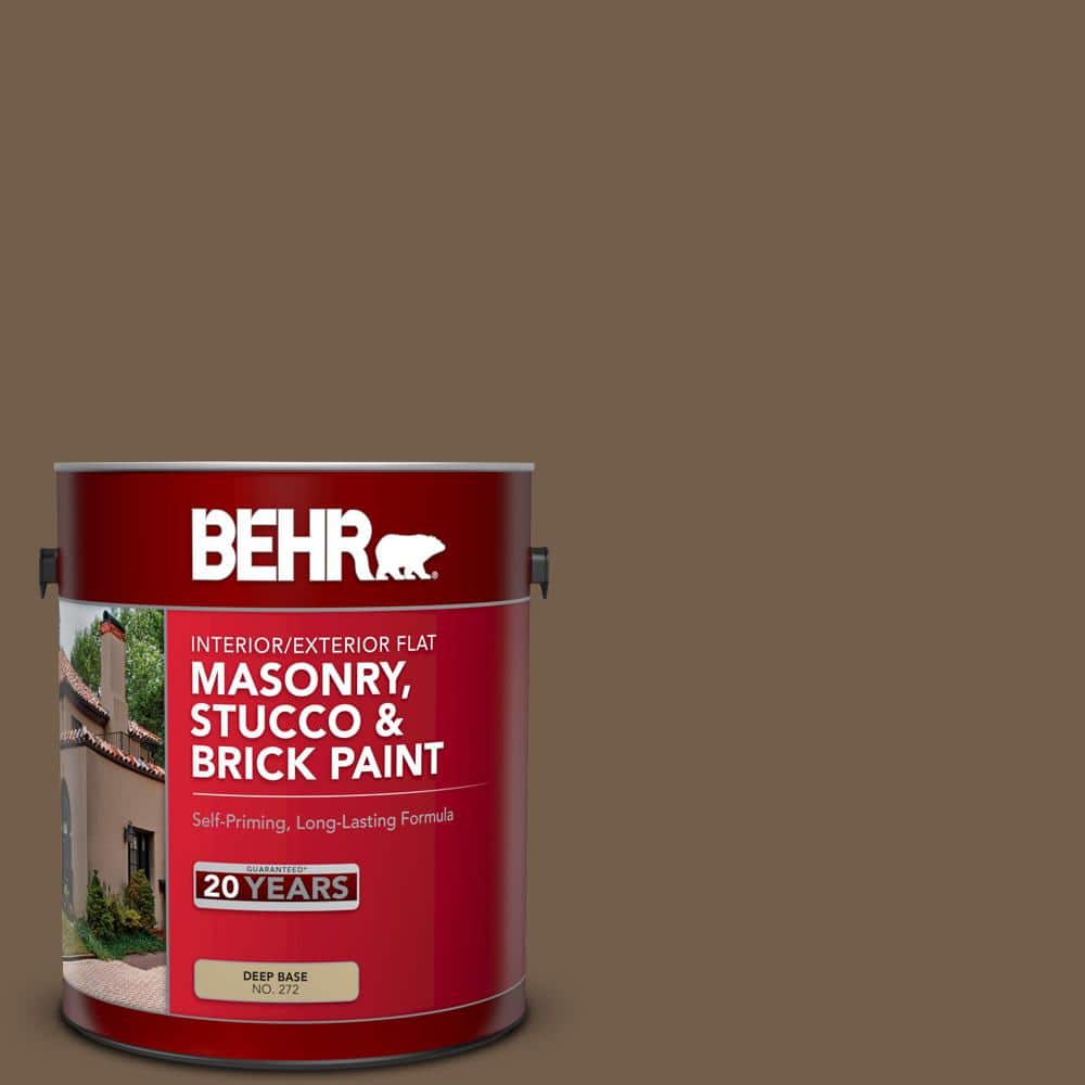 1 gal. #MS-46 Chestnut Brown Flat Interior/Exterior Masonry, Stucco and Bri