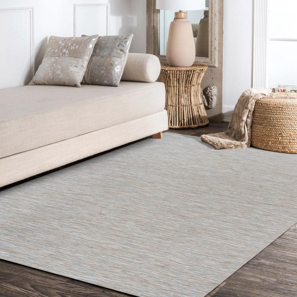 Ethan Modern 9' x 12' Gray Flatweave Synthetic Area Rug
