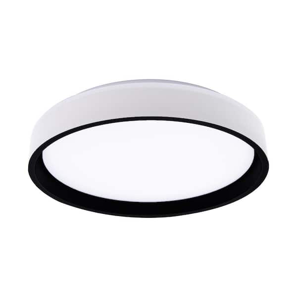 Lecoht 15.3 in. White Shade Adjustable CCT 3000K/4000K/5000K Dimmable Flush Mount Light Fixture