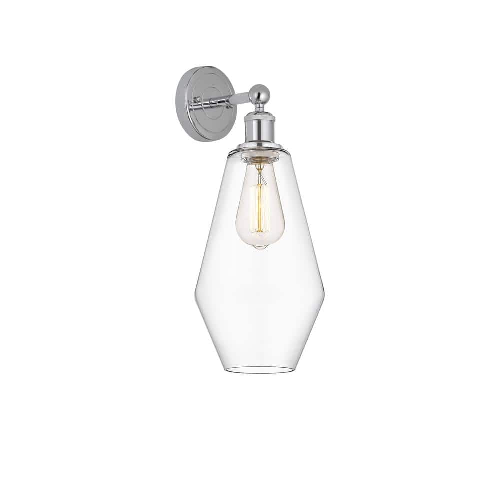 Cindyrella 1-Light Polished Chrome, Clear Wall Sconce with Clear Glass Shade price history on PriceWatchPro