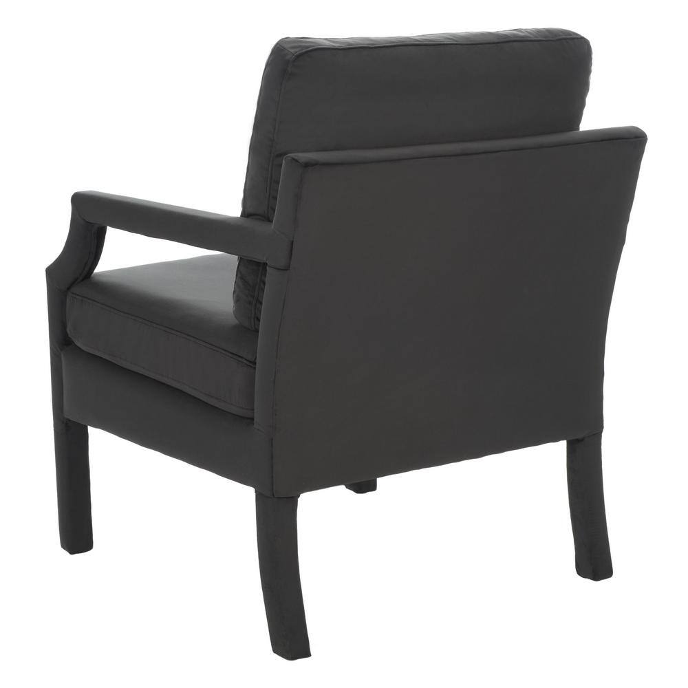 Mid-Century Black Velvet Accent Chair with Pine Wood Frame