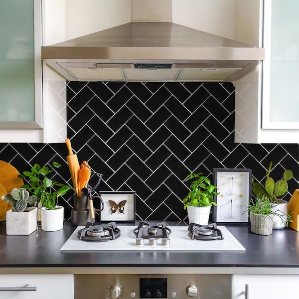 Castillo Matte Black 3 in. x 6 in. Ceramic Wall Tile (5.72 sq. ft./Case)
