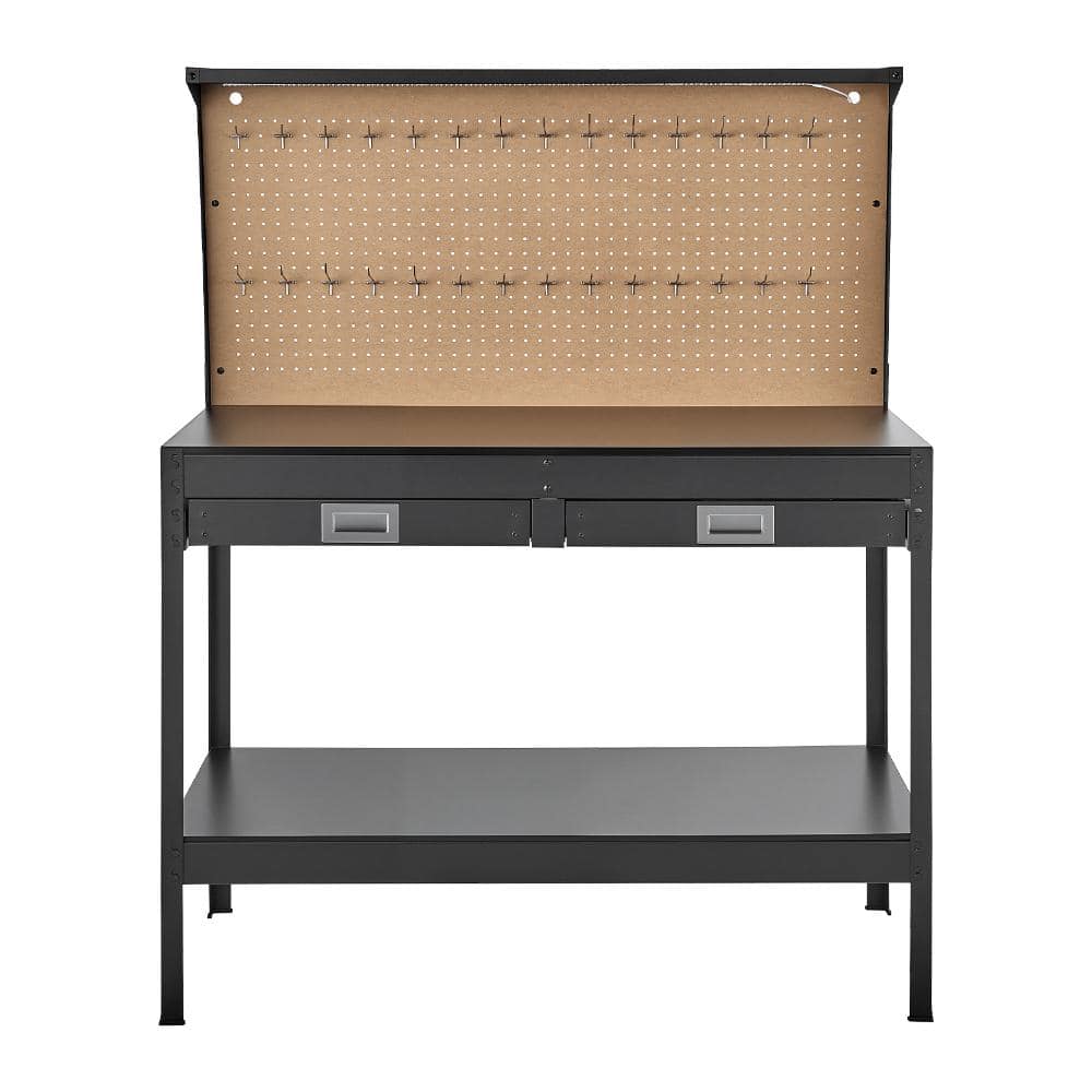 47.2-inch Heavy Duty Workbench with Pegboard, 4 AC Outlets & 2 USB Ports, 4.9 ft Cable & 30 Hooks with Drawer price history on PriceWatchPro