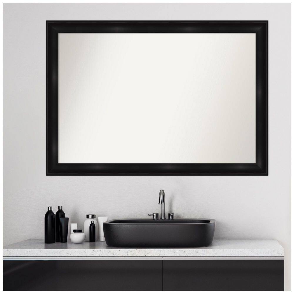Grand Black Rectangular Wall-Mounted Bathroom Vanity Mirror