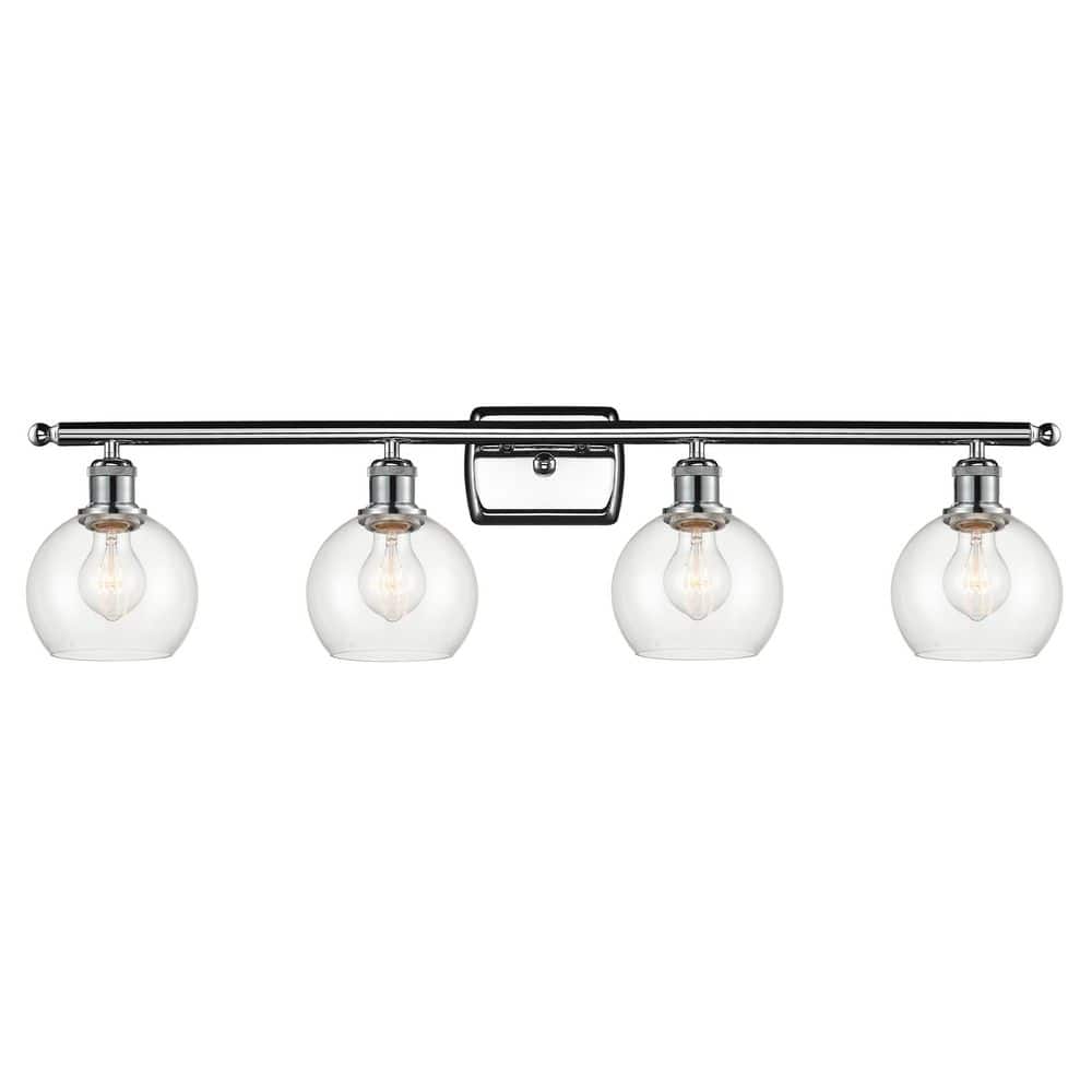 Athens 36 in. 4-Light Polished Chrome Vanity Light with Glass Shade price history on PriceWatchPro