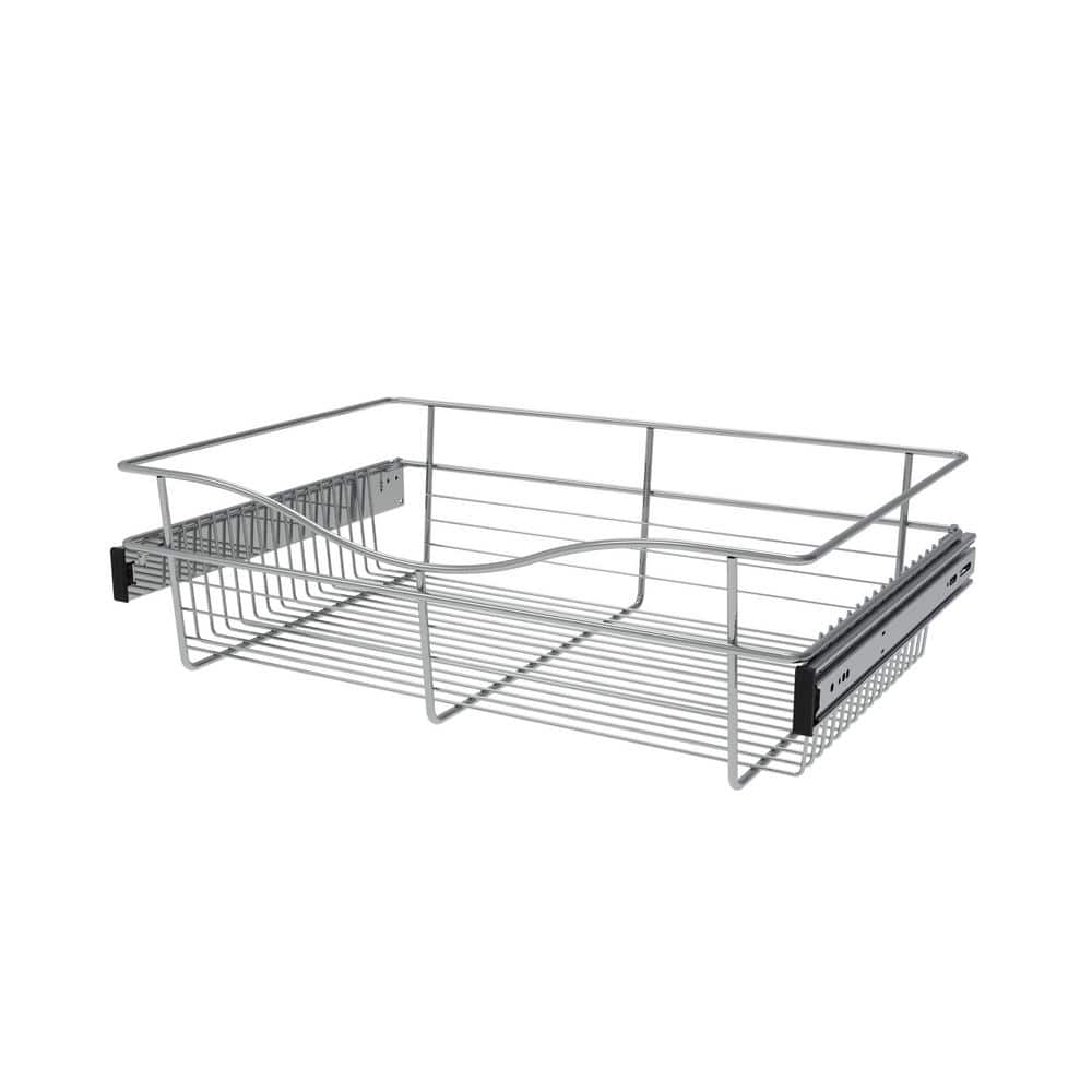 Rev-A-Shelf 7 in. H x 24 in. W Chrome Steel 1-Drawer Wide Mesh Wire ...