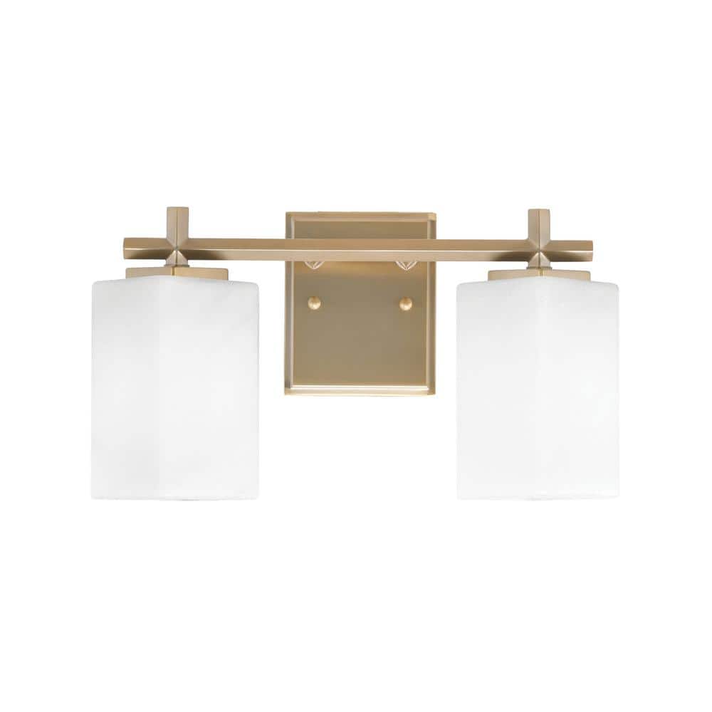 Bridgewater 14 in. 2 Light Vanity Light New Age Brass with 3.5 in. Square W