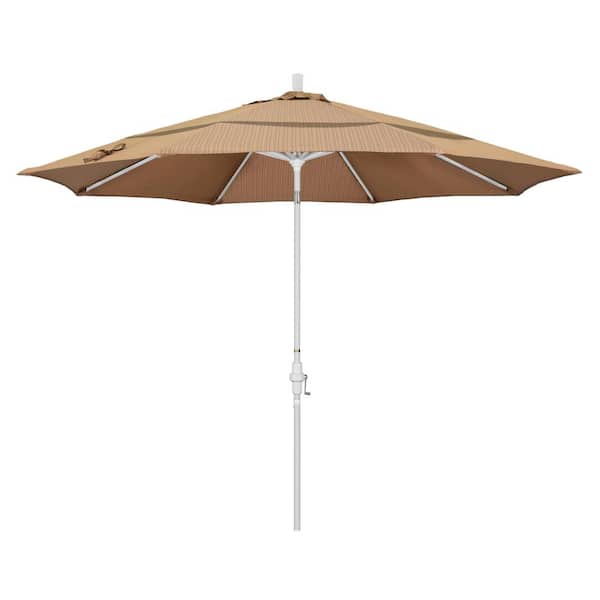 California Umbrella 11 ft. Aluminum Collar Tilt Double Vented Patio Umbrella in Terrace Sequoia Olefin