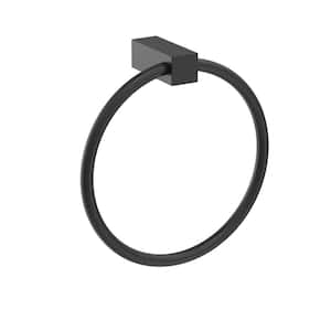 Monument 6-1/2 in. (165 mm) L Towel Ring in Matte Black