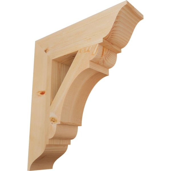 Ekena Millwork 5.5 in. x 28 in. x 24 in. Douglas Fir Olympic Traditional Smooth Bracket