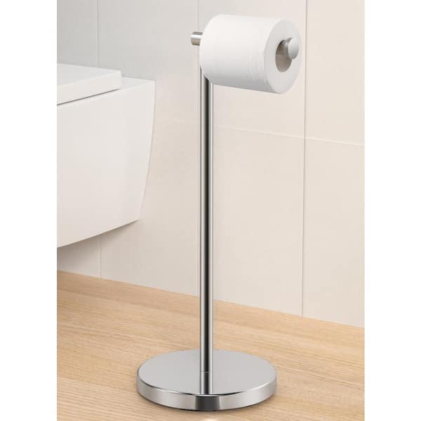 Bathroom Freestanding Toilet Paper Holder Tissue Roll Holder Floor Stand in Polished Finish