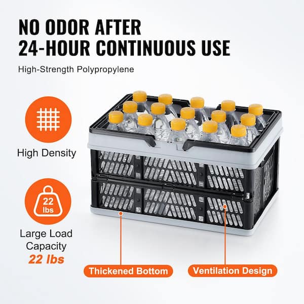 SKYSHALO Collapsible Shopping Basket, 3-Pack, 16 L Plastic