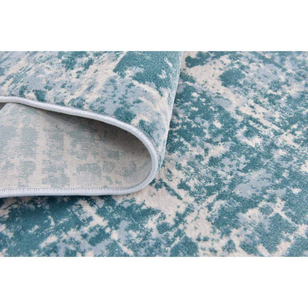 Turquoise Bliss Hand-Knotted Wool & Synthetic 4' x 6' Rug