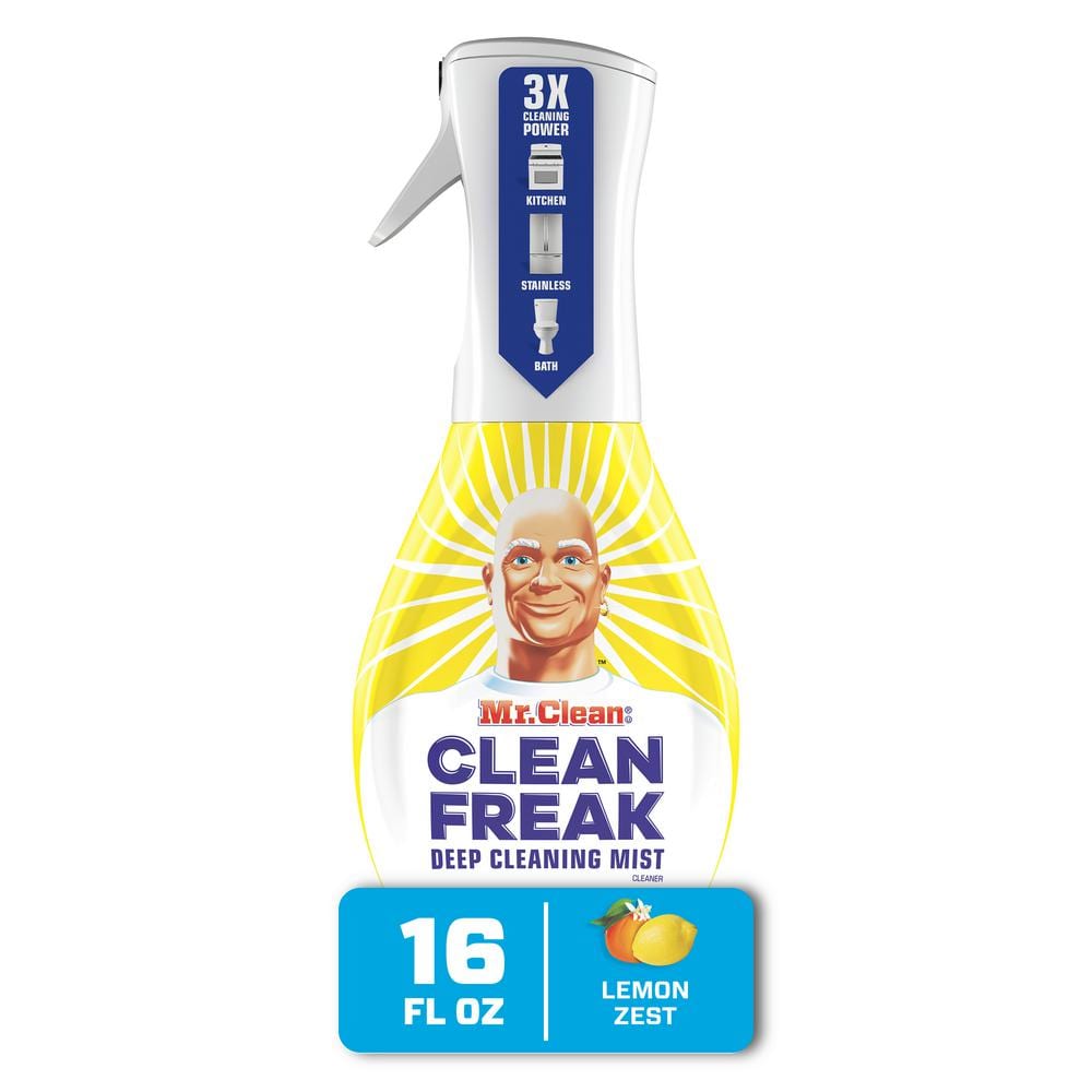  Mr. Clean All Purpose Cleaner, Clean Freak Mist Cleaning Kit  for Bathroom & Kitchen Cleaner, Lemon Scent, Includes 1 Spray Bottle (16  oz) and 1 Large Refill (30.9 oz) : Health & Household