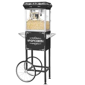 Foundation 6 oz. Black Popcorn Machine with Cart
