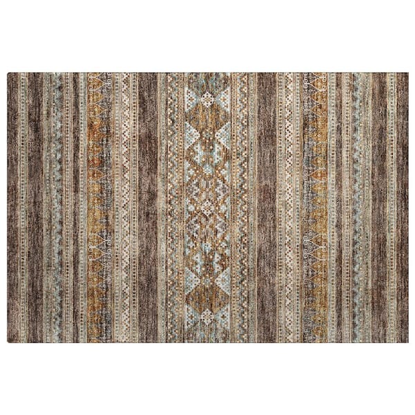 Dream Shag Premium Machine Washable Abstract ADS714 Chocolate 2 ft. x 3 ft. Accent Rug