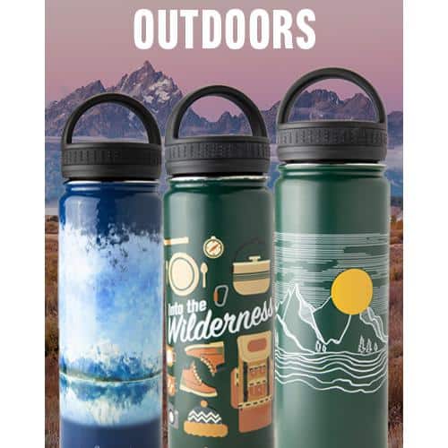 Liberty 32 oz. Gallop Flat White Insulated Stainless Steel Water Bottle with D-Ring Lid