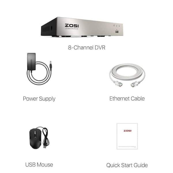 ZOSI 3K Lite 8-Channel Home Surveillance DVR Player for 960H, 720P