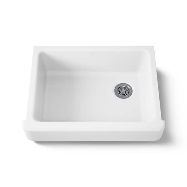 Whitehaven Farmhouse Apron Front Self-Trimming Cast Iron 30 in. Single Bowl Kitchen Sink in White