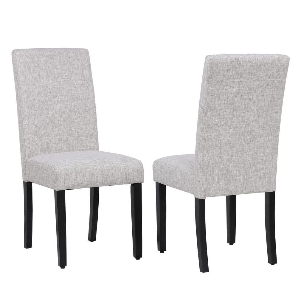 Nina Side Chair Linen Fabric Upholstered Kitchen Dining Chair, Light Gray (Set of 2) -  WESTINFURNITURE, ID303-DT-LGY-2