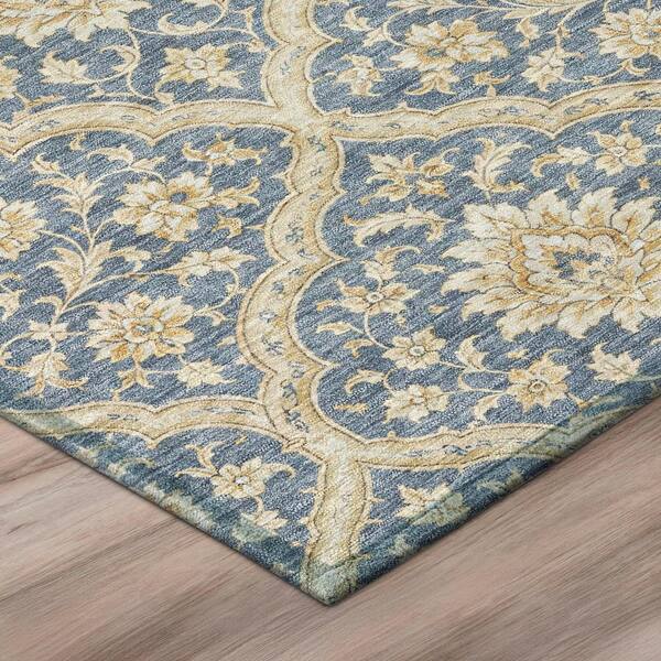 Chantille Machine Washable Indoor/Outdoor Abstract ACN3139 Denim 2 ft. x 7 ft. Runner Rug