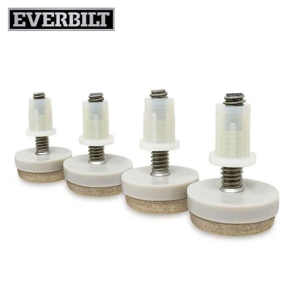 1 in. Beige Round Felt Threaded Stem Furniture Glides for Floor Protection (4-Pack)