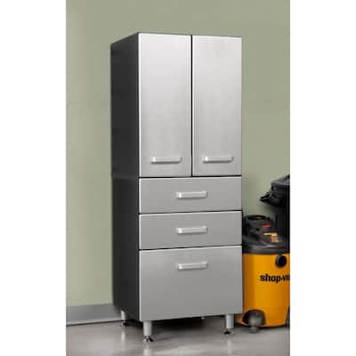 Metallic Series 71in. H x 24 in. W x 21 in. D 2-Piece Garage Storage Cabinet with 2-Doors and 3-Drawer