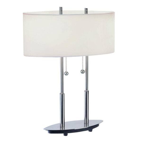 Illumine 20 in. Polished Steel Table Lamp