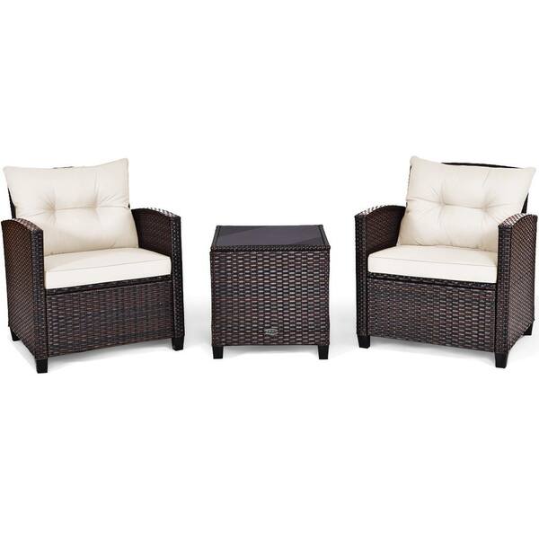 3 piece patio set rattan