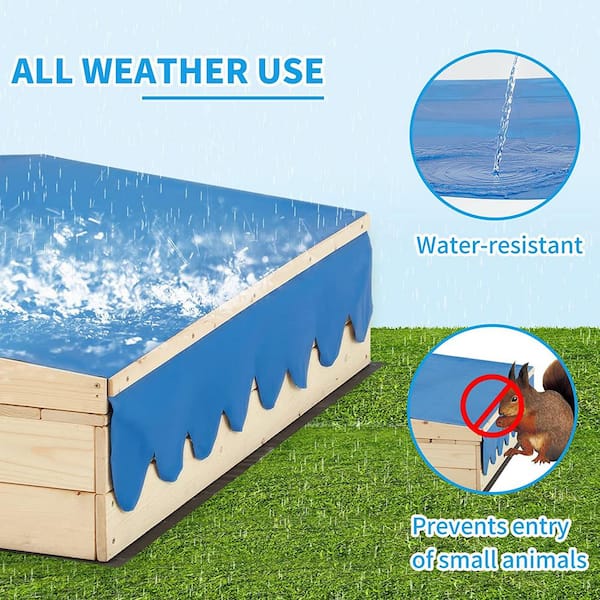 ★TOUT Y EST★ Square 2 Way Mini Brick SK5420BRC 3.6 ft. W x 3.6 ft. L Wood Square Outdoor Sandbox for Kids