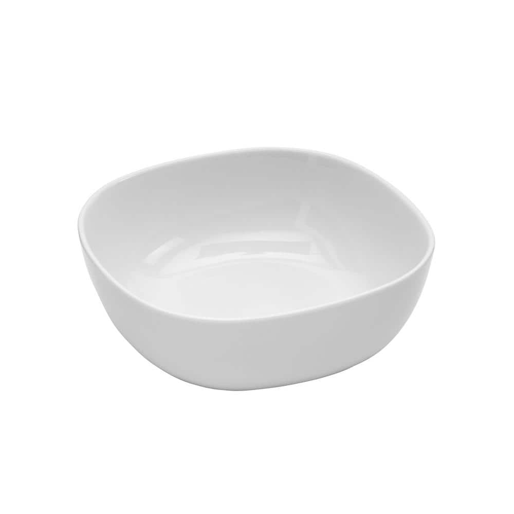White Ceramic Microwave Safe Serving Bowl Set, 3 Piece