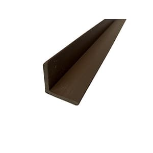 1.96 in. x 1.96 in. x 8.83 ft. Right Angle Dark Teak Outdoor European Siding PVC End Trim (Set of 10-Pieces)