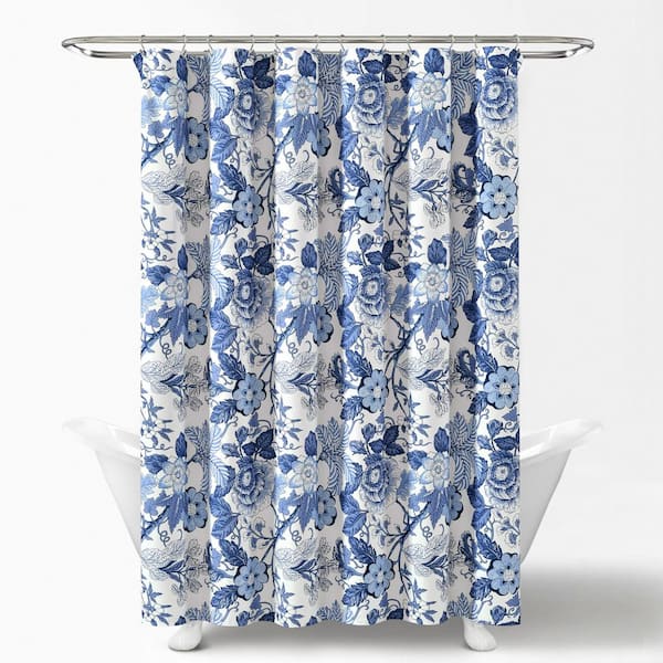 Sydney Shower Curtain Navy White, Cobalt Blue Shower Curtains