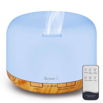 500 ml Light Wood Grain 7 Color LED Options Humidifier with Remote Control